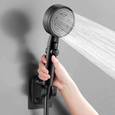 Hitam Premium Kepala Shower 5 Mode Air Shower Head Shower Handheld Shower Kamar Mandi Premium Portab