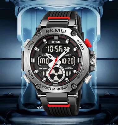 Jam Tangan Pria Digital SKMEI 2223 Black Silver water resist30m