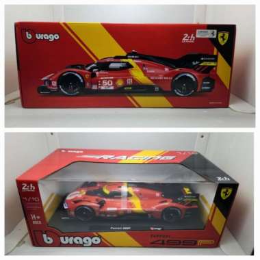 Diecast Miniatur Mobil bburago ferrari 499p lemans skala 1:18 le mans 24 h 1/18 24hours burago ferar