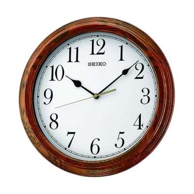 Jam Dinding Seiko QXA528B 33cm White Dial Round Case Coklat