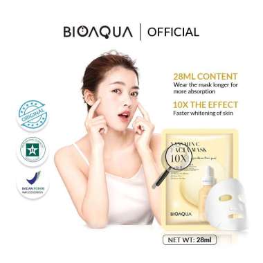 BIOAQUA Collagen Facial Mask 10X Sheet Mask Kuning