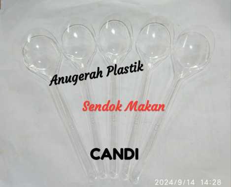 Sendok Makan Plastik Merek CANDI HARGA 1 PACK 25 PCS BENING