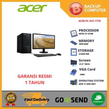 PC ACER PC ATC-1770 i3-13100 8GB RAM 512GB SSD 21.5" INCH MONITOR