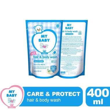 MY BABY Hair and Body Wash Bath 2in1 Refill 400ml MILK & TEA TREE