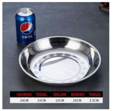 3pcs Piring Loyang Stainless Steel Piring Enamel Vintage Piring Jadul Blirik Lepek Blek Kaleng Saji
