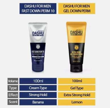 [Ready Sto] DASHU for Men Ultra Bond Gel Down Perm + Fast Down Perm Set / Side H Styling 100ml