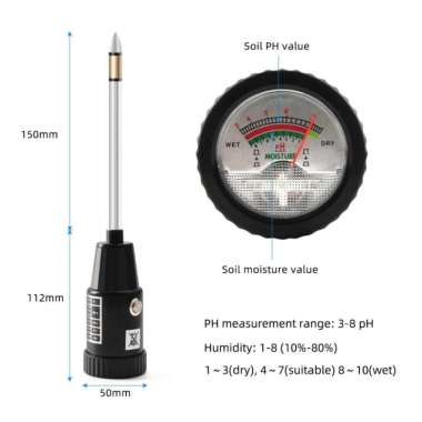 Alat Ukur pH Kelembaban Tanah Soil pH & Moisture Tester Meter 2 in 1 Soil Moisture PH Meter Soil