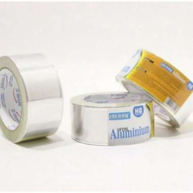 isolasi / lakban aluminium foil tape TAHAN PANAS ( lem Panci Knalpot Atap Genteng Pipa )