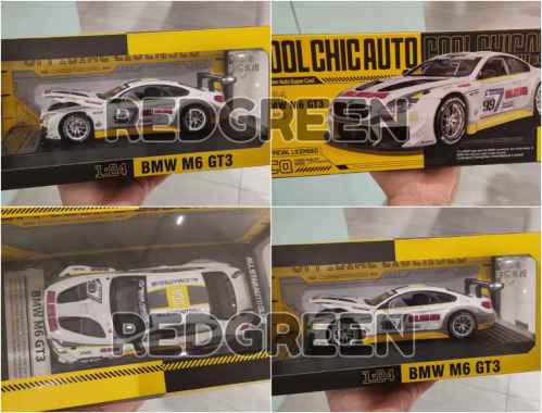 mainan anak diecast CCA BMW M6 GT3 Putih 1:24 diecast koleksi