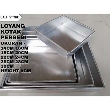 Loyang Kue Brownis Loyang Bolu Kotak Persegi / Cetakan Kue Spiku Aluminium 20CM X 20CM