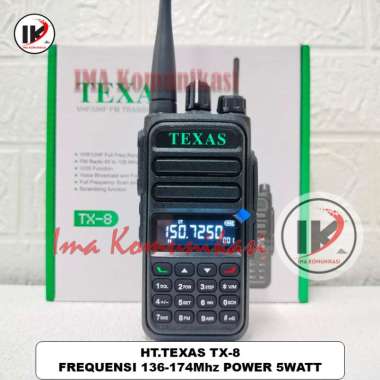 HT TEXAS TX8 FREQUENSI VHF 136-174MHZ TWO WAY RADIO, CHARGER TYPE C