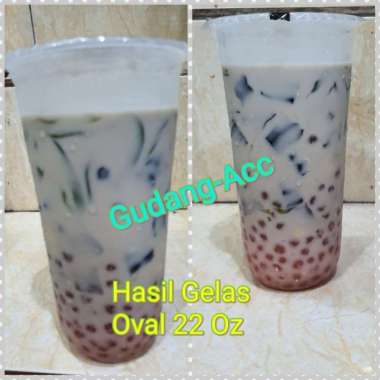 Gelas Oval 22oz Cup Oval 22oz Gelas Plastik Oval grape 22 oz isi 50buah - oval 22oz