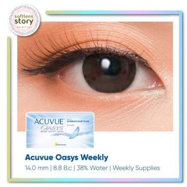 Acuvue Oasys Weekly 3 Pasang Softlens Bening Minus Mingguan -2.25