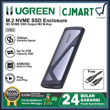 UGREEN SSD Enclosure NVME M.2 SATA 10GBps Ke USB 3.1 Type C Casing SSD