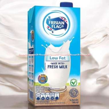 Frisian Flag 946ml Low Fat Made With Fresh Milk Susu Uht Putih Cair Siap Minum FF Bendera Rendah Lem