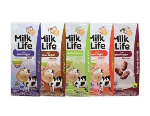 Susu UHT MILK LIFE Varian Rasa 200ml x 24 pcs (1 Karton) Bebas Laktosa