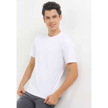 Hush Puppies Crew Neck T-Shirt Cotton Spandex Pria White S