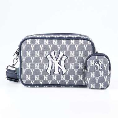 MLB NEW YORK YANKEES MONOGRAM JACQUARD NAVY CROSSBODY BAG