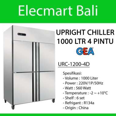 Upright Chiller Gea 1000 Liter 4 Pintu Asian Series URC-1200-4D