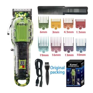 Kemei KM-1926 Hair Clipper 2500MAH 6500RPM Cukur Rambut Rechargeable KM-1926 KM1926 Green Army