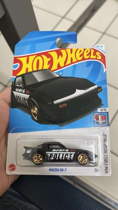 Hotwheels Mazda RX-7 Police Hitam Lot L 2024 Hot Wheels
