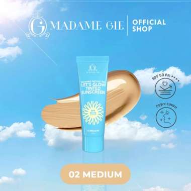 Madame Gie Madame Protect Me Let's Glow Tinted Sunscreen SPF 50 PA ++++ Kemasan Biru 02 Medium