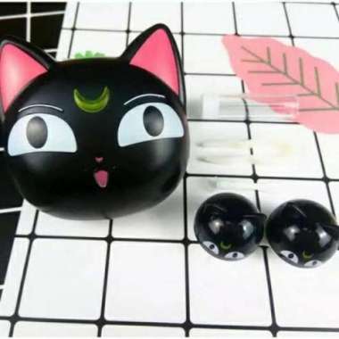 Lenscase Softlens Cat Tokyo Kucing Tempat Softlens Kotak Softlens Wadah Softlens Black Cat