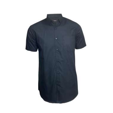 Redcliff Kemeja Pria Polos Pendek Hitam 6BK011703 XXL