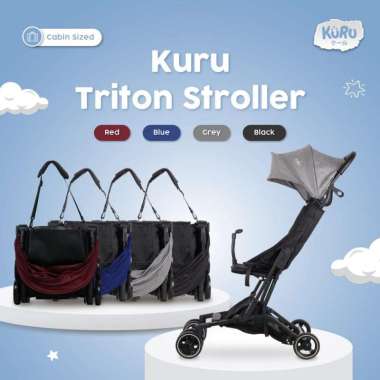 KURU Triton Compact Size Stroller | Kereta Dorong Bayi Cabin Size black