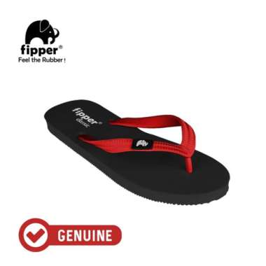 Fipper Classic / Sandal Jepit Unisex / Black Red UK 7