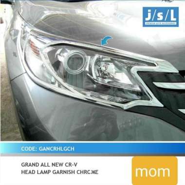 JSL Garnish Lampu Headlamp Depan Chrome CRV 2012-2014 / Gen 4