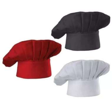 Topi koki topi chef jamur maroon Maroon