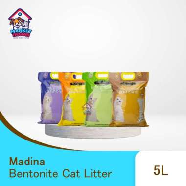 Pasir Kucing Madina Bentonite Gumpal Wangi 5 Liter Kopi