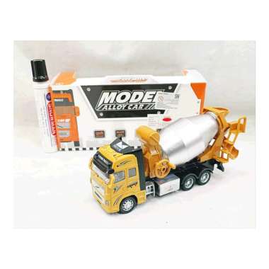 Mainan Anak Diecast Truk Konstruksi Model Alloy Construction Mixer Truck Molen Pullback Action