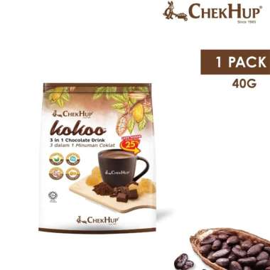 Chek Hup Kokoo Hot Chocolate 3in1 Drink 40 Gr per Sachet Malaysia HAZELNUT