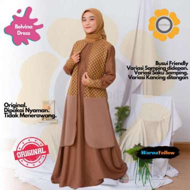 ENDOMODA Dress Wanita Gamis Dewasa Muslimah En.Belvina M Yellow