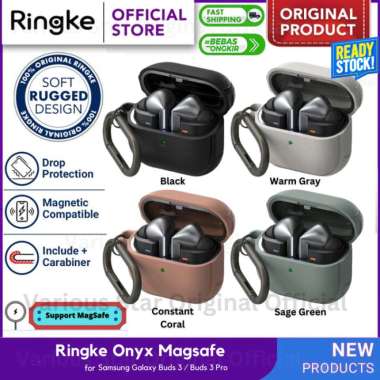 [FREE Carabiner] ORIGINAL Case Samsung Galaxy Buds 3 / 3 Pro 2024 Ringke Onyx MagSafe Magnetic Rugge