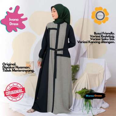 ENDOMODA Dress Wanita Gamis Dewasa Muslimah En.Ivona S Green