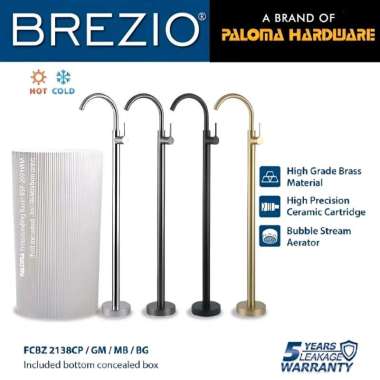 BREZIO Keran Wastafel Freestanding Floor Standing Pedestal Cuci Tangan Kran Air Panas Dingin Berdiri