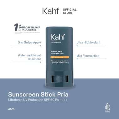 Kahf Invisible Matte Sunscreen 22gr Stick SPF 50 PA++++ - Sunscreen Wajah Pria