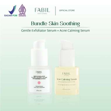 [2 pcs] Fabil Bundle Gentle Exfoliator Serum + Acne Calming Serum - Paket Skincare Serum Wajah Bebas