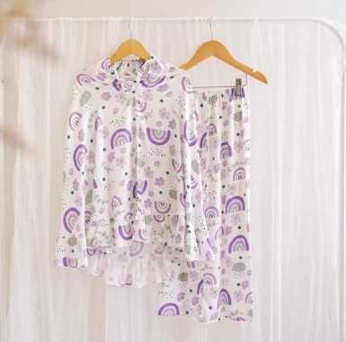 Bee & Bloom Fiza Mukena / Mukena Anak / Mukena Prayer Set M Lilac Spring