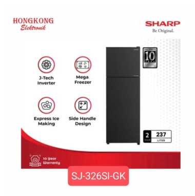 KULKAS 2 PINTU SHARP INVERTER 256 LITER SJ-326SI-GK