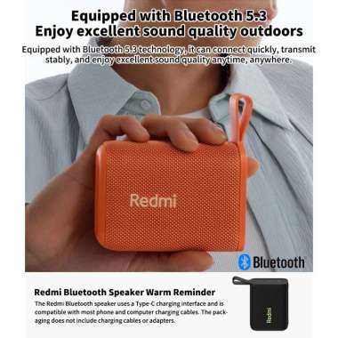 Redmi Portable Bluetooth Speaker Outdoor IP67 Stereo Powerful Sound Box BT 5.3 orange