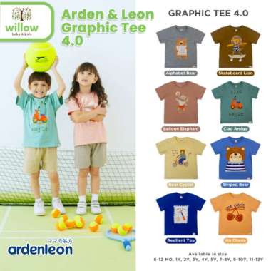 Kaos Anak - Arden & Leon Graphic Tee 4.0 7-8Y Striped Bear