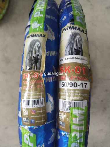 ( PAKET 2 BAN ) PRIMAAX SK01 50 / 90 - 17 DAN 60 / 80 - 17 BAN CACING TUBETYPE SOFT COMPOUND