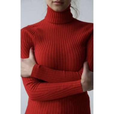 Daleman rajut Turtle neck korean style Tangan Panjang Rajut wanita Pretty Semua Ukuran CORAL