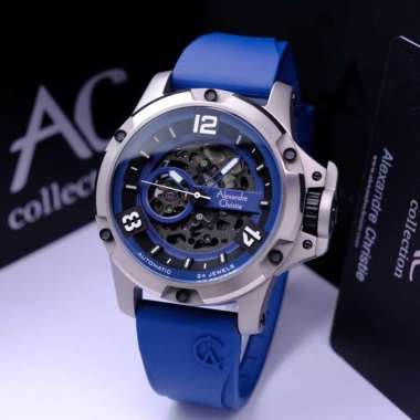 JAM TANGAN PRIA ALEXANDRE CHRISTIE AC 6295 AC6295 AUTOMATIC TITANIUM SPECIAL EDITION ORIGINAL  BLUE