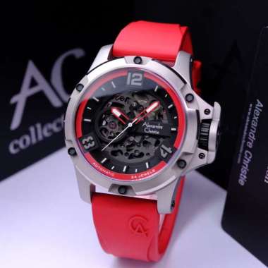 JAM TANGAN PRIA ALEXANDRE CHRISTIE AC 6295 AC6295 AUTOMATIC TITANIUM SPECIAL EDITION ORIGINAL  RED