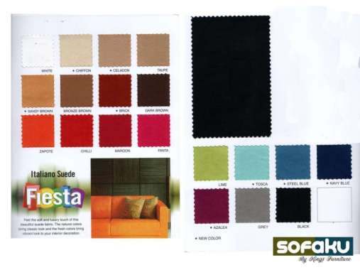 REGENCY FIESTA Italiano Suede Fabric Beludru Suede Sofa SANDY BROWN